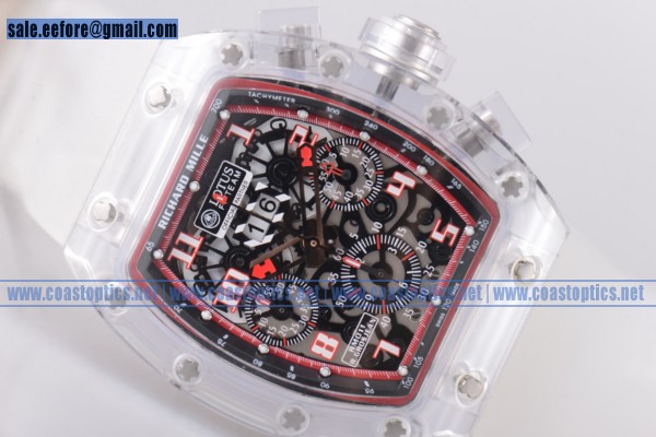 Richard Mille RM-011 Romain Grosjean 1:1 Replica Watch Sapphire Crystal Red Markers - Click Image to Close